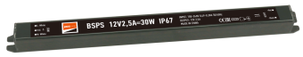 Блок питания для светодиодной ленты 12В IP67  30Вт 2,5A BSPS Jazzway